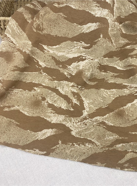 50包邮  棉质针织健康布料 春秋薄夹克裤子连帽衫面料 LN卡其迷彩