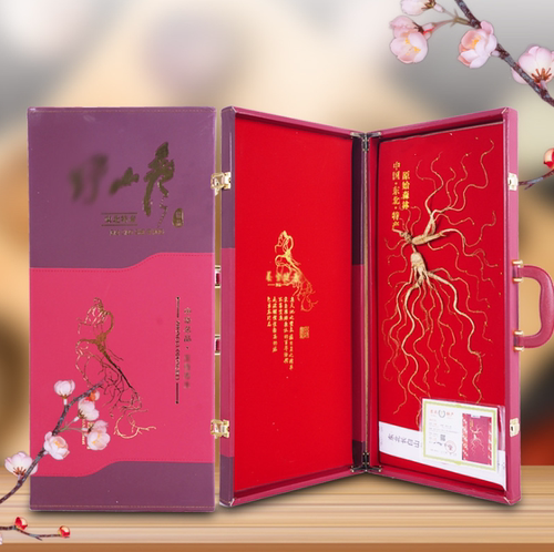 【60公分】东北长白山人参礼盒装山参移山参林下干参带证书泡酒