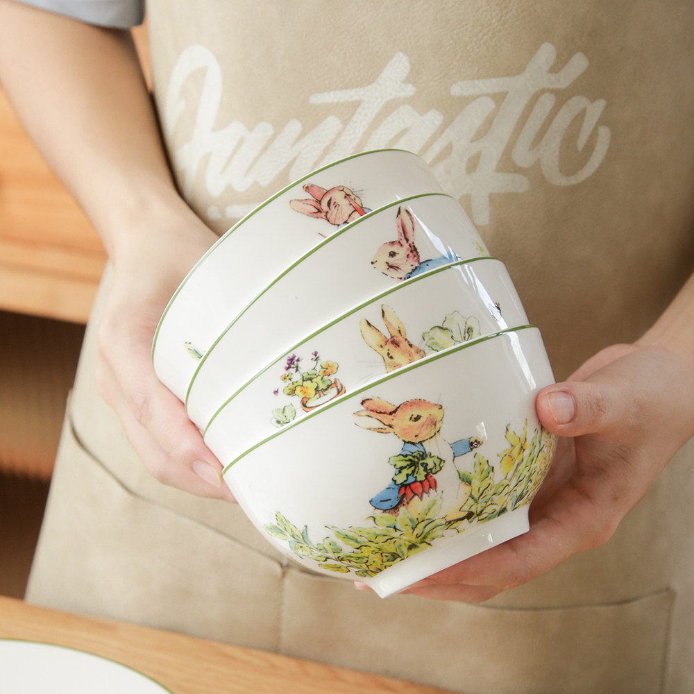 骨瓷可爱卡通创意家用米饭碗面水果点心盘子陶瓷餐具套装碗碟欧式,餐饮具,碗,淘宝优惠券,粉丝福利购,淘宝优惠卷