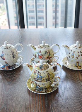 英国兔子可爱卡通风咖啡杯碟茶具