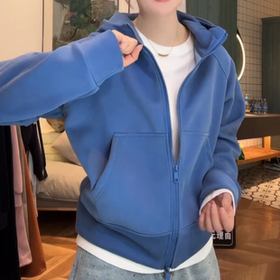 2026春装新款双拉链连帽开衫净版薄款小个子卫衣女款宽松百搭外套