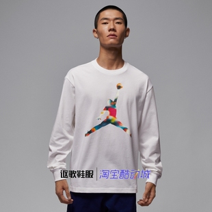 100 圆领T恤IM6512 Jordan男子新款 印花logo舒适百搭运动休闲长袖