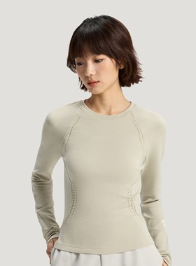 阿迪达斯女子新款修身简约百搭针织弹力运动休闲长袖T恤KV4858