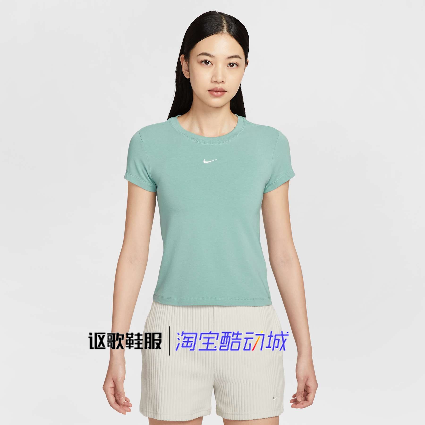 耐克女子新款刺绣小勾柔软透气修身显瘦运动短袖T恤FV5509-018,运动服/休闲服装,运动T恤,淘宝优惠券,粉丝福利购,淘宝优惠卷