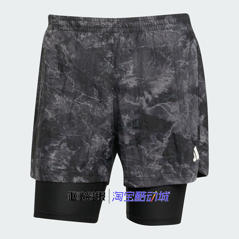 阿迪达斯男子夏季新款抽绳二合一跑步宽松透气运动休闲短裤JN9680,运动服/休闲服装,运动中长裤／短裤,淘宝优惠券,粉丝福利购,淘宝优惠卷