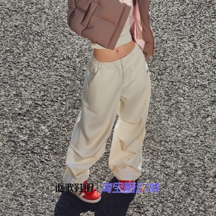 阿迪达斯三叶草女子新款 KS5958 灯芯绒宽松弹力腰身运动休闲长裤