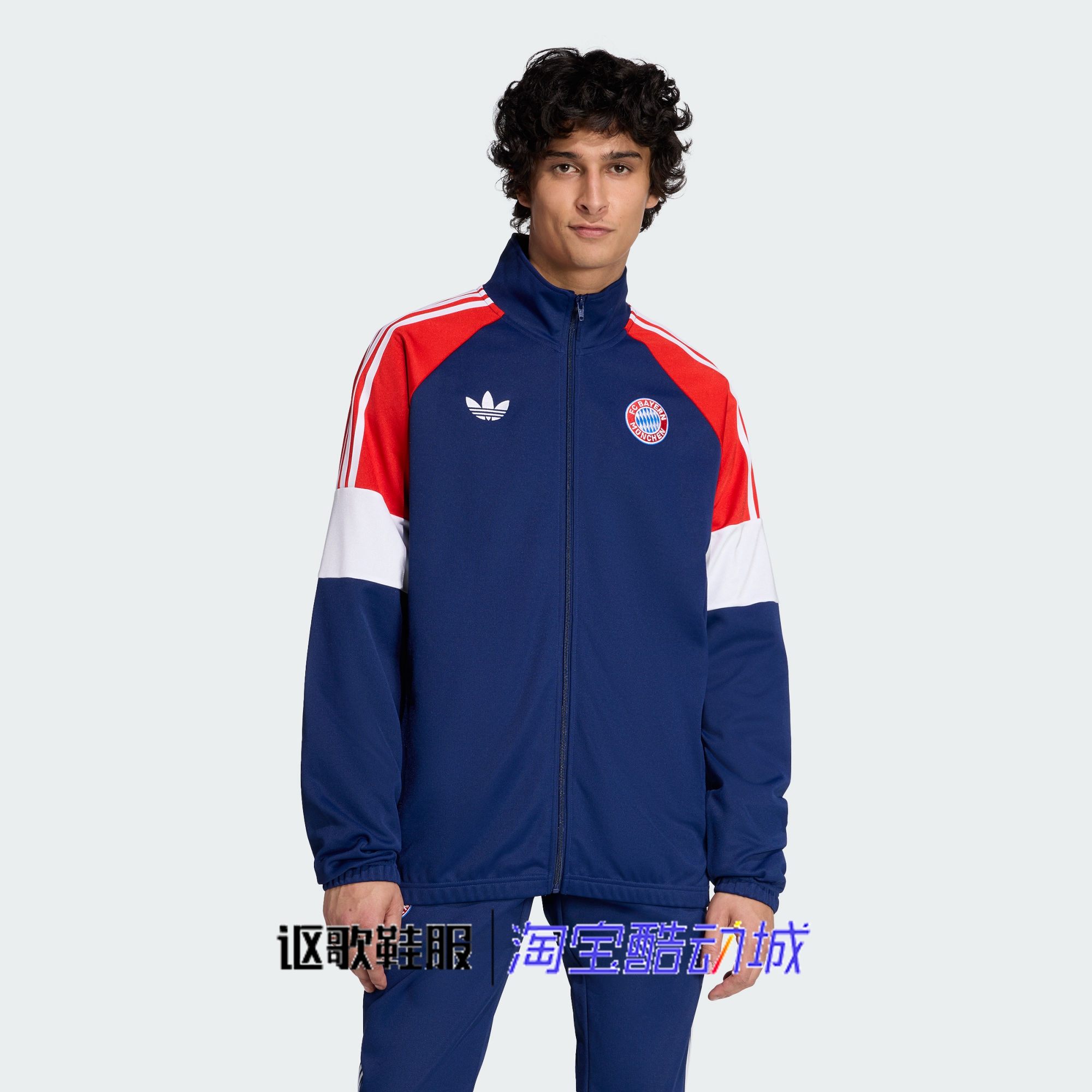 阿迪达斯三叶草男子足球风外套
