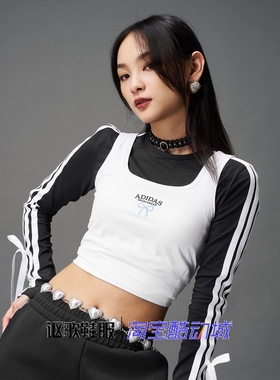 阿迪达斯女子新款修身含胸垫短款运动休闲吊带背心KE5798 KE5797