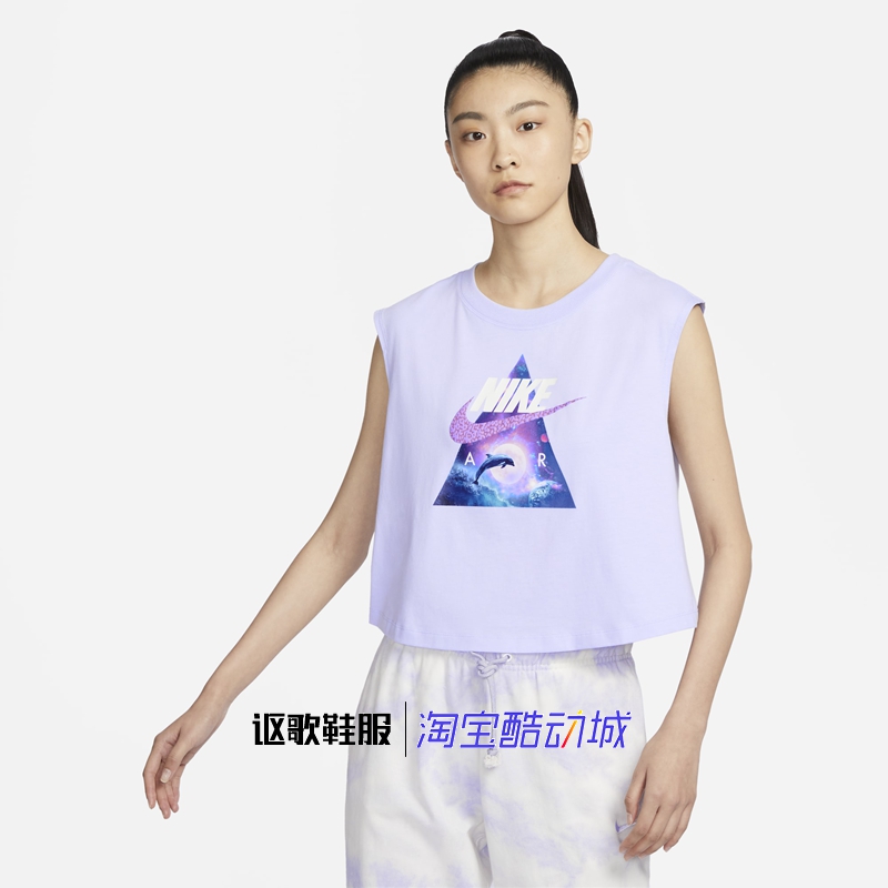 耐克女子夏季运动印花无袖T恤