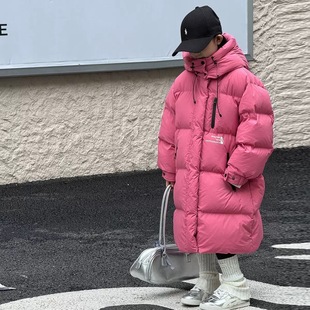 男童女童长款 冬季 加厚连帽白鸭绒保暖外套洋气 羽绒服韩版 儿童新款