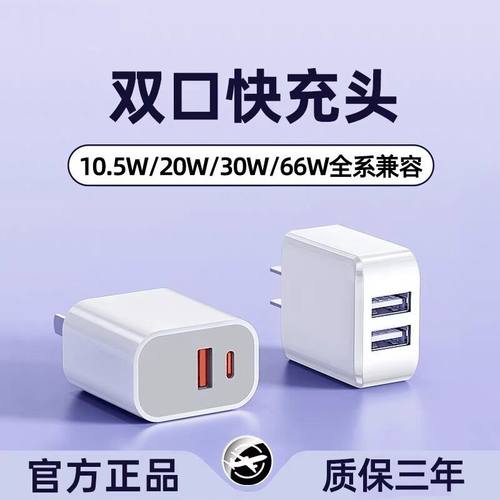 20W双口充电器头30W线