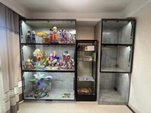 实木手办玩具展示柜 模型乐高玻璃柜 家用GK雕像展柜定制