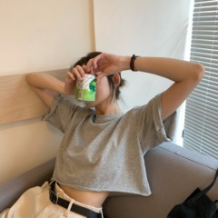 Real photo of fairies show figure short T-shirt loose thin short sleeve T-shirt