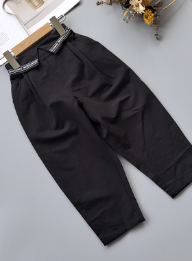 110-160 汪家 女童休闲西裤春季小女孩洋气九分萝卜裤子中大童