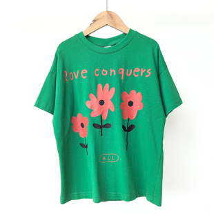 120-170 女童短袖连衣裙夏季小女孩休闲上衣圆领中大童韩版