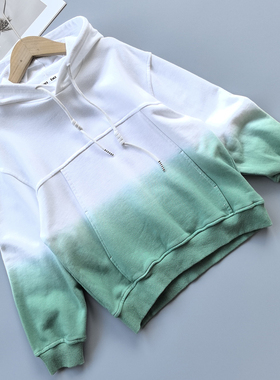 120-160 另境 男童卫衣春季休闲帽衫中大童渐变色纯棉休闲上衣潮