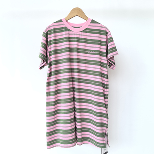 ZUH* 120-170 女童短袖T恤连衣裙夏季小女孩休闲条纹上衣裙中大童