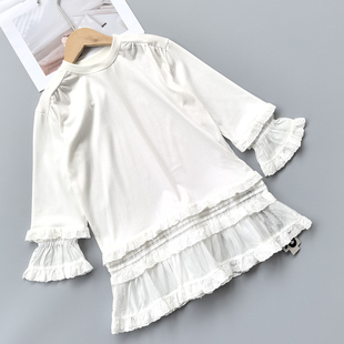 160 T恤连衣裙春季 西 女童长袖 小女孩圆领休闲上衣中大童 蛋 120