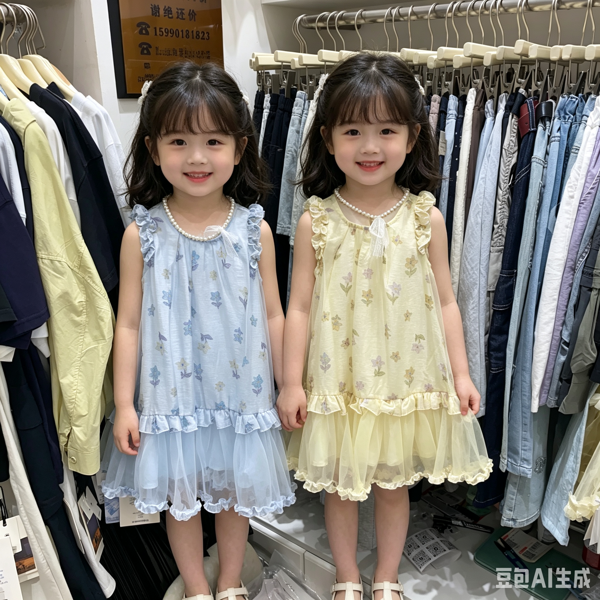 2026新款女童连衣裙夏季韩版110-150碎花中童尺码