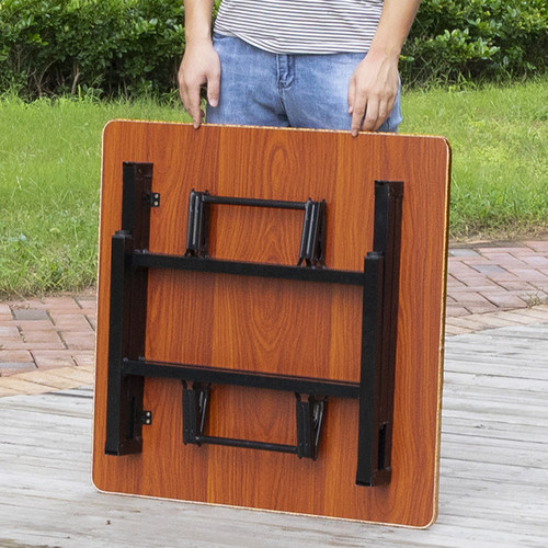 柔通家用钢木可折叠小餐桌吃饭