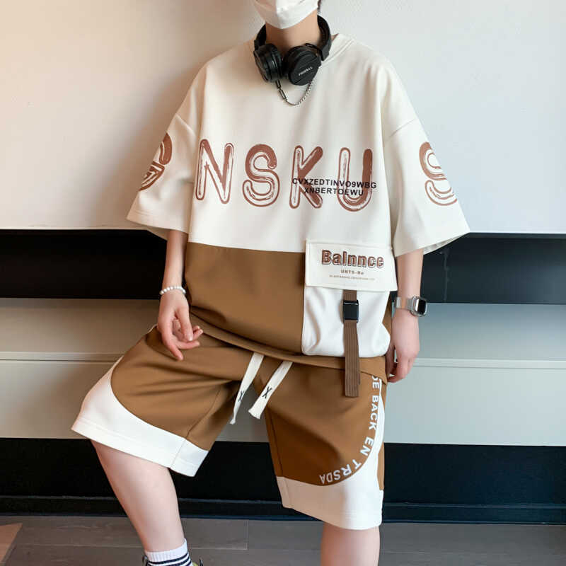 休闲运动套装短袖短裤夏天初中