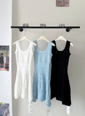 LADY MARIA十三行夏冰丝针织背心裙收腰a字吊带短裙连衣裙女1530