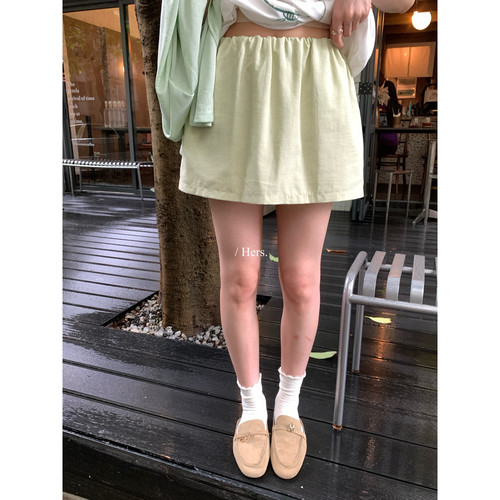 Hers-十三行夏季新款韩标高腰显瘦半身裙百搭遮臀短裙裤子女08219