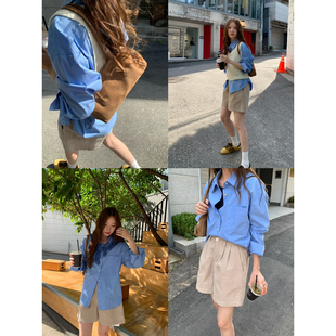 韩系ins风设计感字母刺绣口袋衬衫 新款 女A8652 十三行秋季 KITTIN