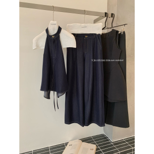 套装 Y.JIA伊嘉十三行夏季 显瘦休闲裤 露背上衣 女9983 挂脖牛仔无袖