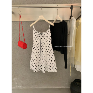 套装 防晒开衫 8876 甜美波点木耳边吊带连衣裙 Y.JIA伊嘉十三行夏季