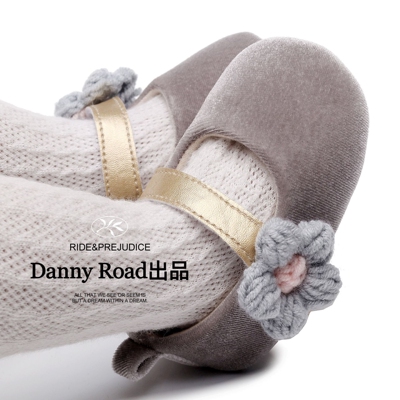 公主鞋宝宝鞋丝绒生日鞋红