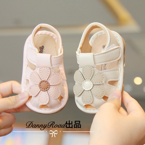 夏季凉鞋宝宝鞋花朵女宝鞋叫叫鞋