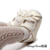 新款 蕾丝蝴蝶结软底防滑0 宝宝鞋 秋季 公主鞋 珠光小皮鞋 1岁婴儿鞋