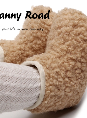 冬季宝宝鞋棉鞋靴子棉靴毛毛鞋保暖0-1岁防滑软底婴儿鞋保暖加厚