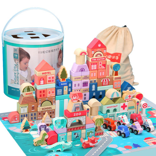 木头益智力婴儿1一男孩积木拼装