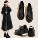 女jk鞋 子2025春秋新款 乐福鞋 真皮英伦风小皮鞋 厚底玛丽珍黑色单鞋