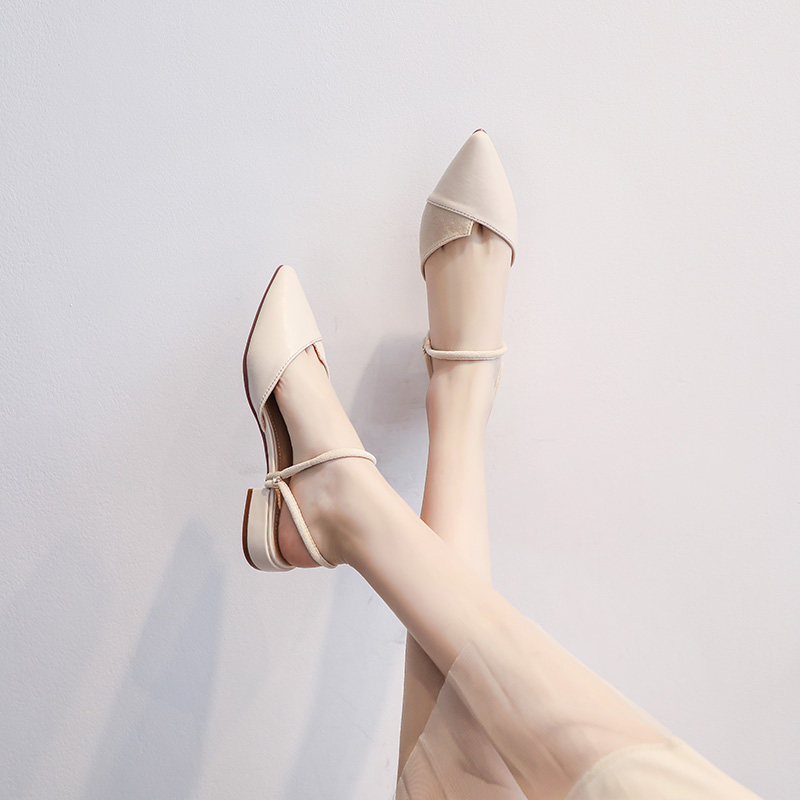 鞋子女2025春秋新款平底英伦风小皮鞋尖头单鞋凉鞋百搭夏款女鞋