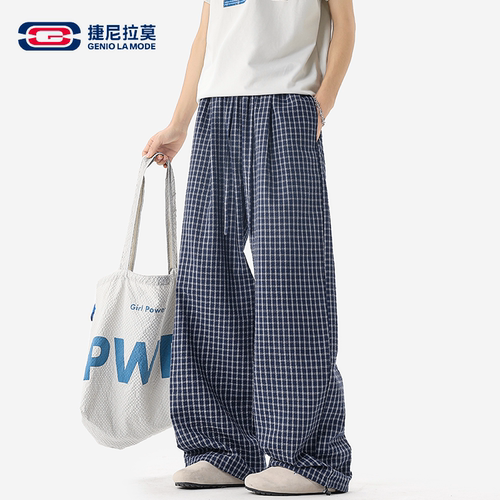 千鸟格休闲裤男女款春夏季