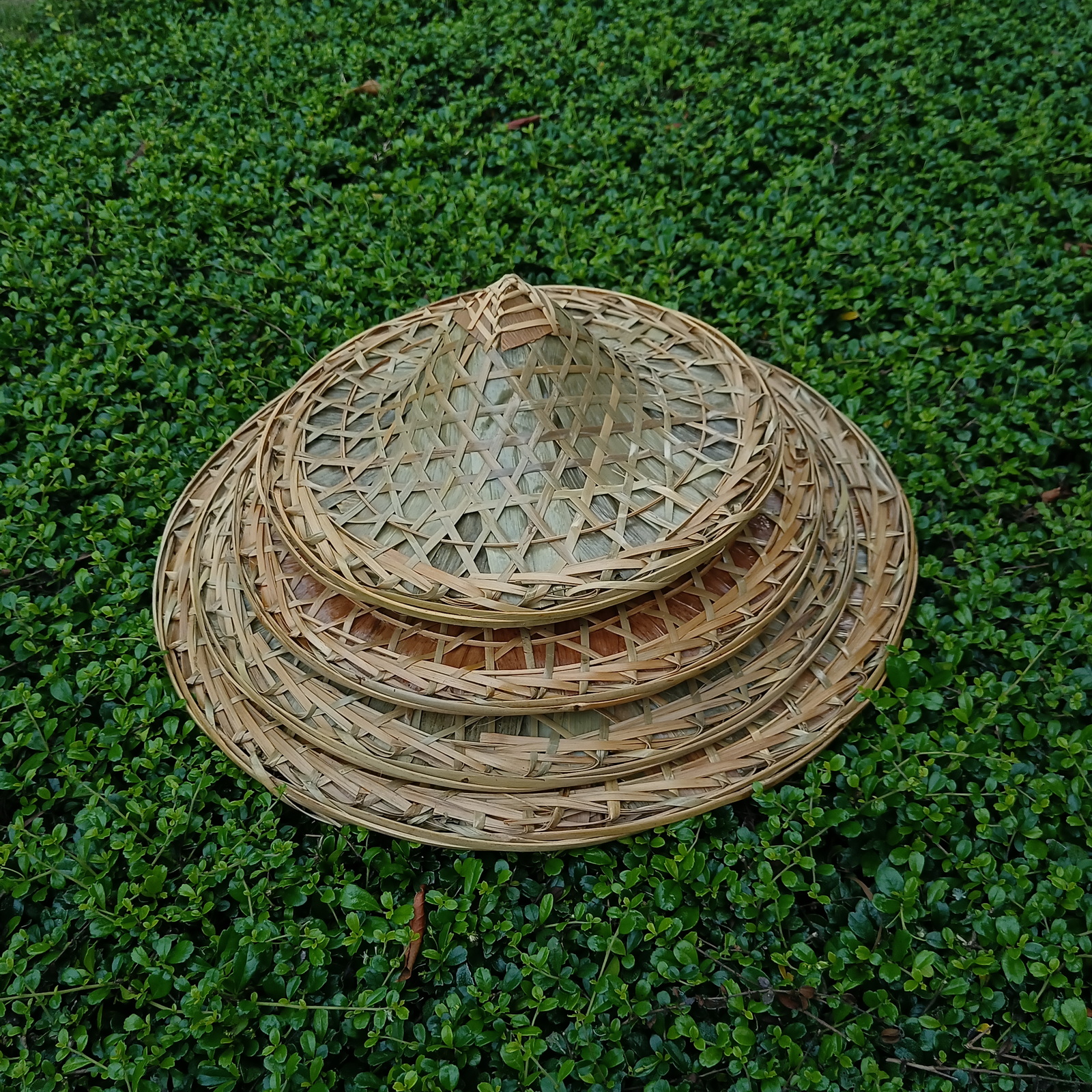 斗笠舞蹈道具古风竹编制品儿童跳舞表演红军蓑衣钓鱼遮阳竹帽斗笠