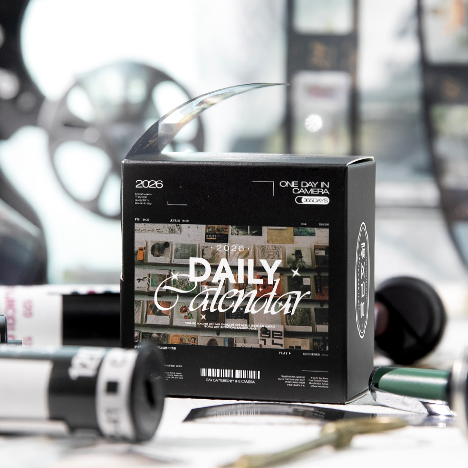 镜头下的一天2026年一日一页日历贴纸日付创意手帐素材胶片迷你贴