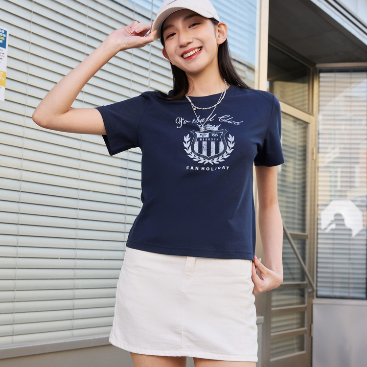 乔丹2026秋款女短袖QDLHS2263350时尚休闲抗菌冰感足球短袖T恤衫