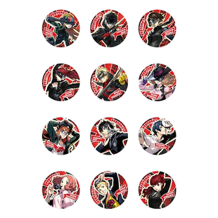 P5女神异闻录游戏周边雨宫莲佐仓双叶新岛真马口铁日谷底徽章吧唧