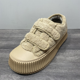 加绒百搭休闲板鞋 断码 处理厚底松糕鞋 女冬季 增高小个子饼干毛毛鞋