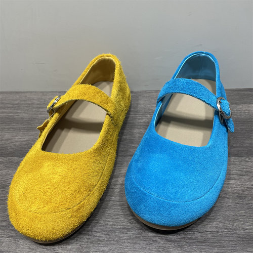 春季新款复古真皮玛丽珍鞋女