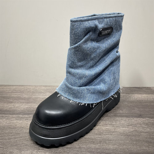 时尚西部牛仔靴套筒短靴女