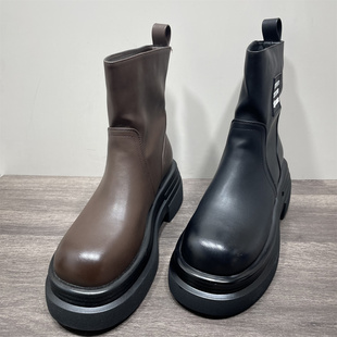 短靴女短筒马丁靴 时尚 断码 处理厚底增高微弹显瘦瘦瘦靴女秋冬新款