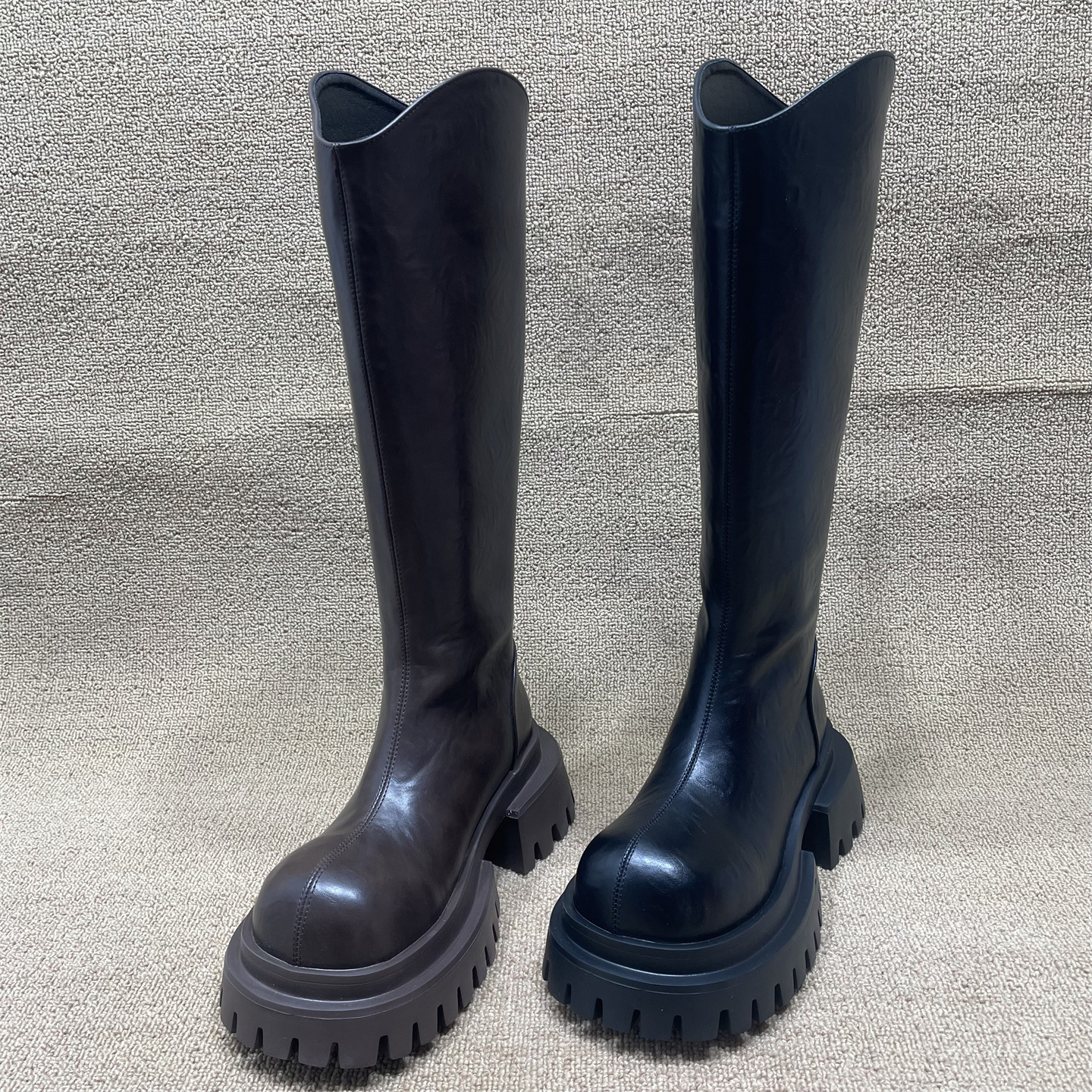 断码处理厚底长筒靴女冬季加绒