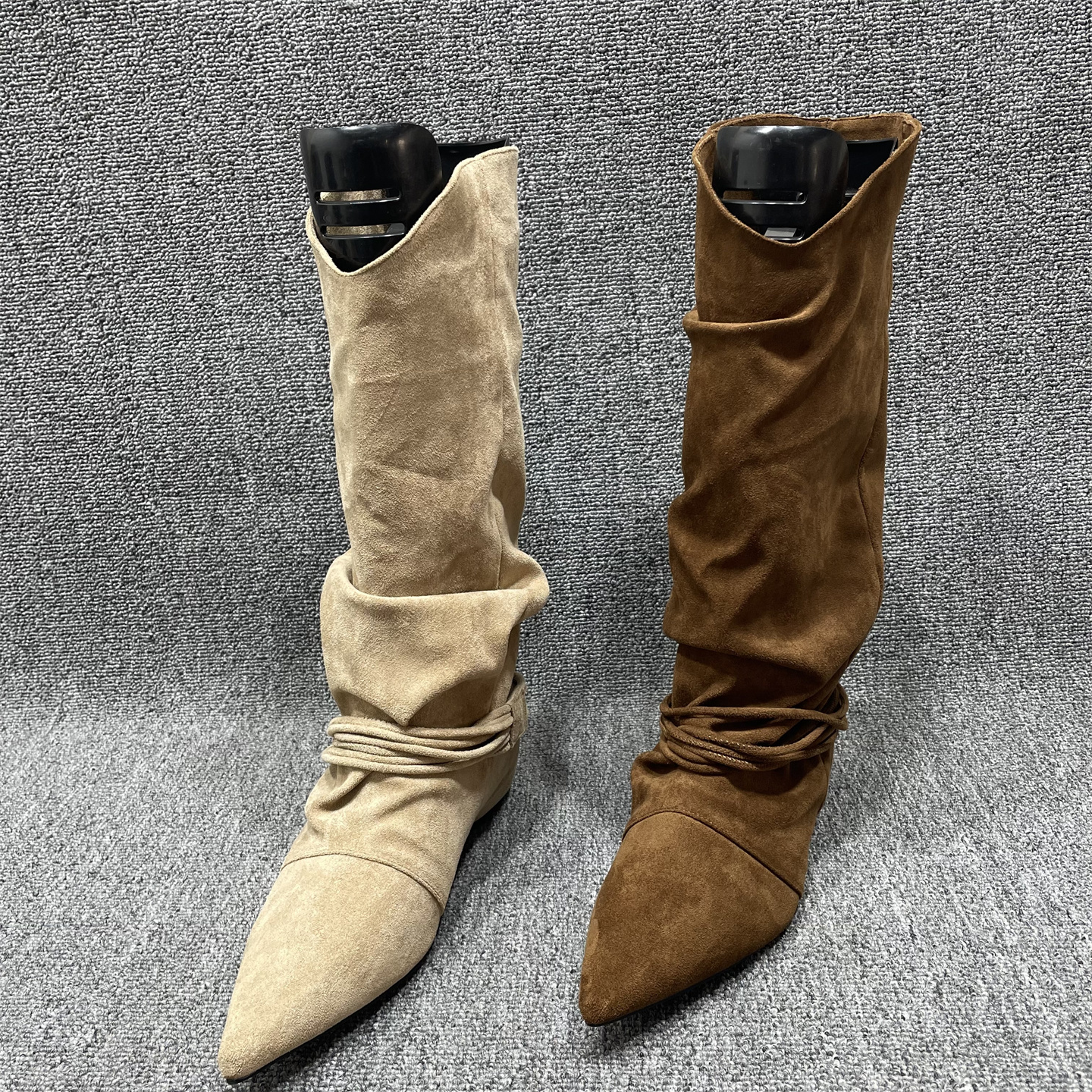 断码处理内增高堆堆长筒靴女靴