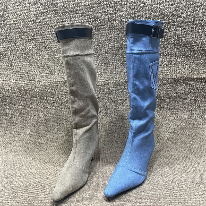 西部牛仔靴瘦瘦长筒靴
