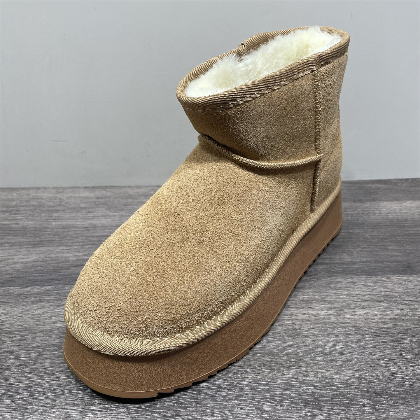 断码处理真皮保暖雪地靴女厚底冬季加绒加厚棉鞋女增高雪地棉鞋女